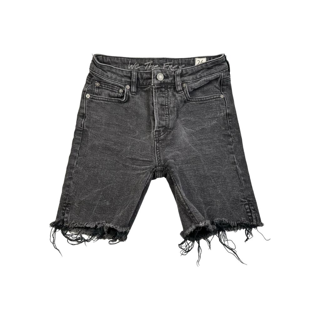 Free People Distressed Black Cutoff Shorts Size 26